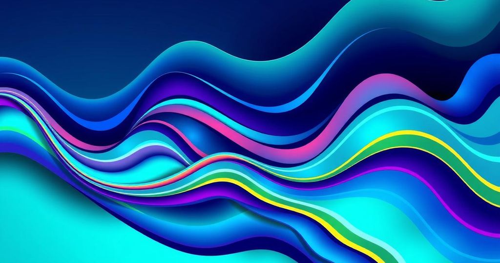 Abstract representation of cryptocurrency market trends with vibrant colors, depicting bullish momentum and stability.