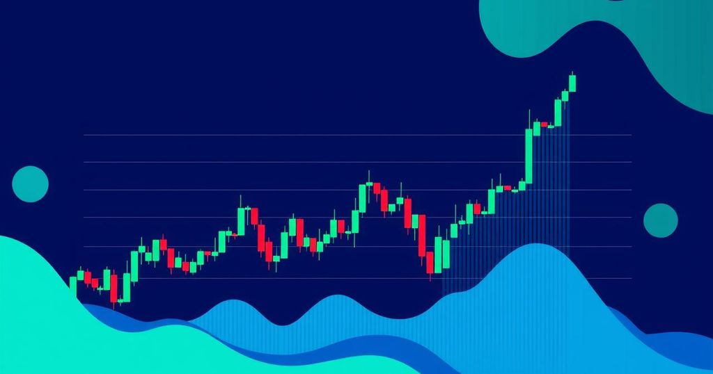 A vibrant digital illustration depicting graphs representing cryptocurrency price movements for various coins.