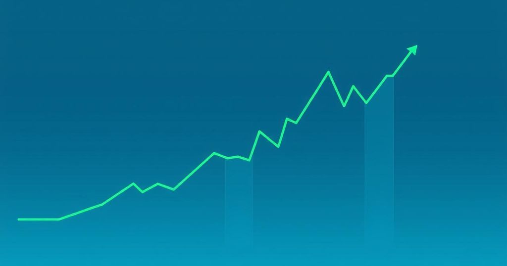 Ethereum price chart with upward trend, highlighting resistance and support levels in blue and green tones.