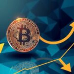 A digital illustration of Bitcoin symbolizing market speculation and trading patterns in a vibrant colour scheme.