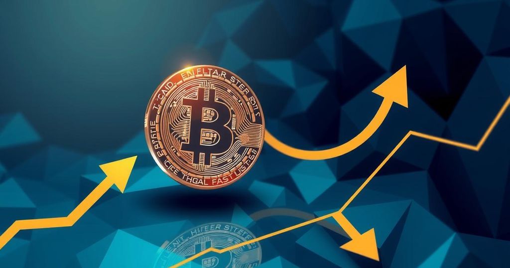 A digital illustration of Bitcoin symbolizing market speculation and trading patterns in a vibrant colour scheme.