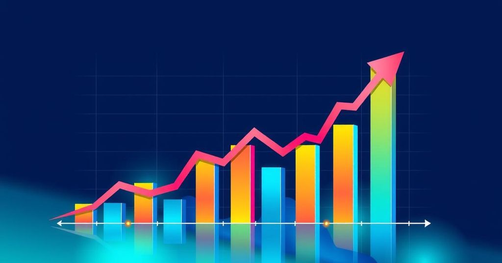 A vibrant graph depicted with upward trends signifying growth and stability in cryptocurrency investments.
