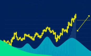 Abstract financial chart illustrating Bitcoin ETF trends, with bold colours highlighting market activity.