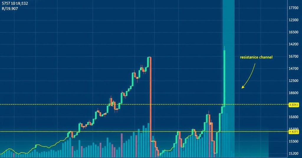 A bullish chart pattern for Litecoin with a descending channel, showcasing price movements and projections.