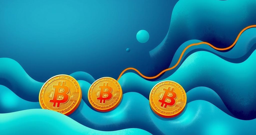 A visual representation of Bitcoin and global M2 money supply trends under blue and green hues.
