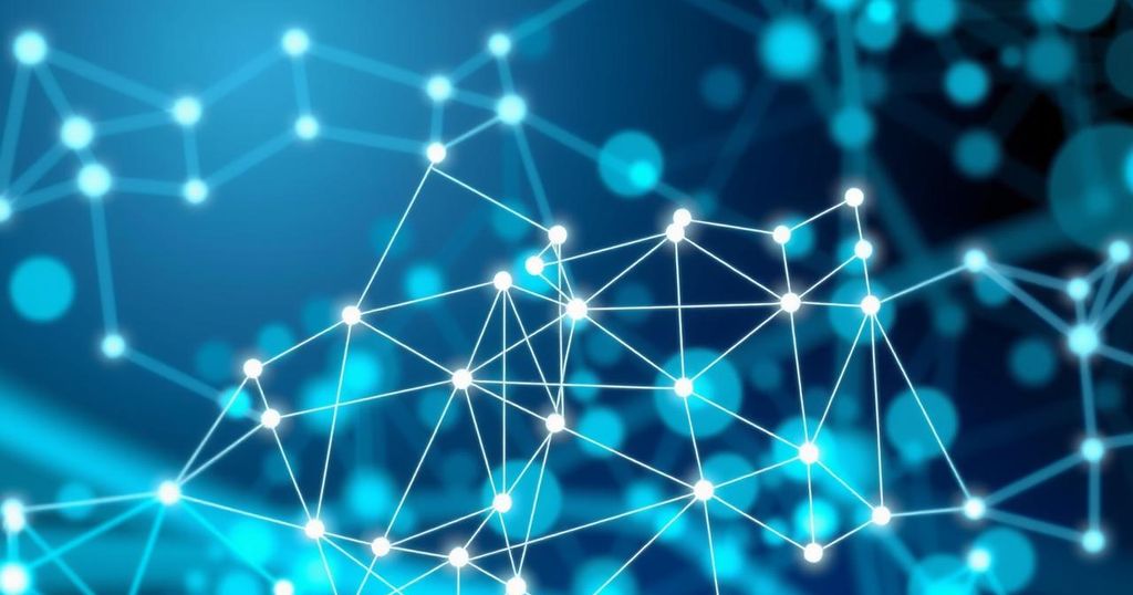 Graphic illustrating a thriving Ethereum network with vibrant colours and geometric patterns in a modern art style.