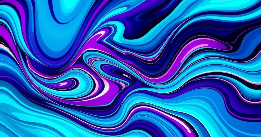 An abstract digital representation of crypto market volatility featuring colourful, swirling lines and fluctuating patterns.