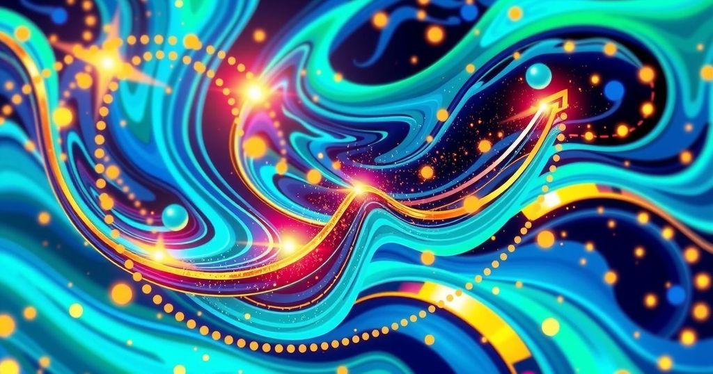 Vibrant abstract digital art representing altcoin growth with bright colours, capturing energy in cryptocurrency markets.