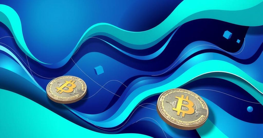 An abstract representation of cryptocurrency with vibrant colours and smooth shapes, emphasizing financial regulation.