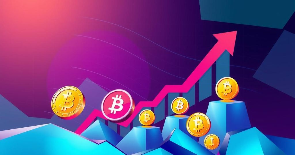 Vibrant trading chart with ascending altcoin trends and stablecoins as key indicators of market shift.