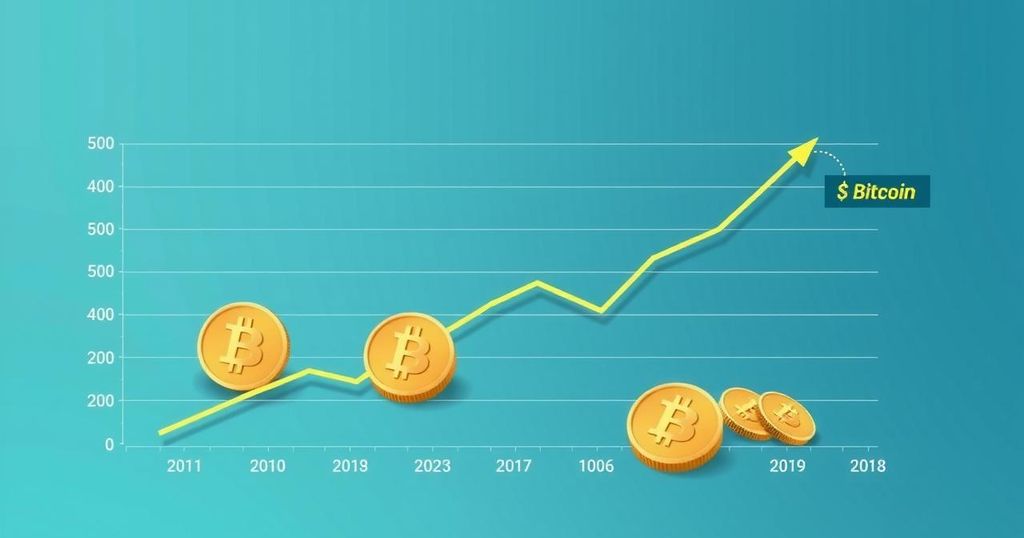 Graphical representation of Bitcoin supply trends with a downward line showing reduced exchange balances.