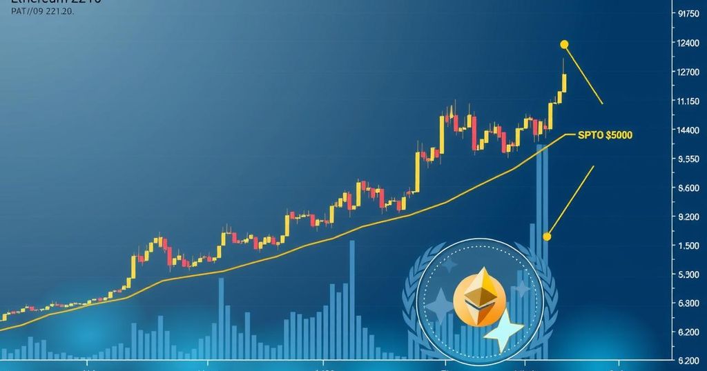 Ethereum price rally potential with a blue and gold chart emphasizing critical support at the $2500 level.